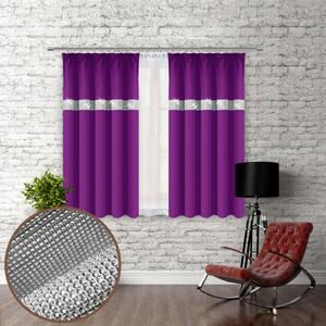 Závěs na řasící pásce se zirkóny 140x160 cm fuchsia Barva Fuchsia Rozměry 140x160 cm