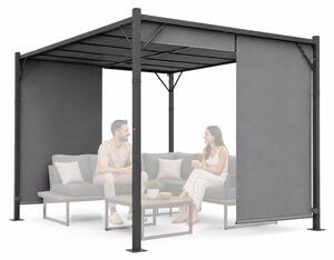 MultiGarden DN-FG-362 Zahradní pergola s bočními roletami 3 x 4 m, šedá