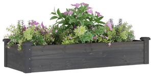 Zahradní vyvýšený záhon s vložkou šedý 120x45x25 cm masiv jedle