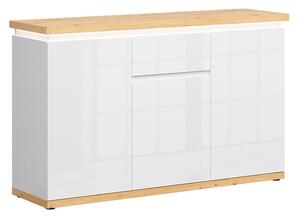 Prostorná komoda se zásuvkou a skříňkami do obývacího pokoje Laval - Black Red White - BRW