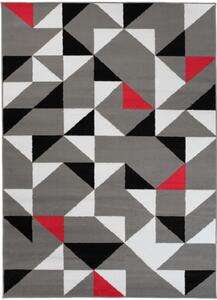 Kusový koberec PP Lester šedočervený 200x200cm