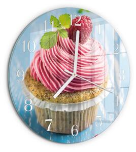 Skleněné hodiny na stěnu Malinový muffin zsob-fi30-00090989