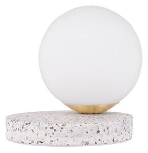 NOVA LUCE stolní lampa BESON šedá mramorová základna opálové sklo E14 1x5W 230V IP20 bez žárovky 9050167