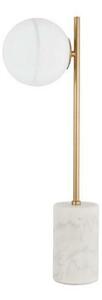 NOVA LUCE stolní lampa CANTONA bílé opálové sklo mosaz zlatá a mramor G9 1x5W 230V IP20 bez žárovky 9960618