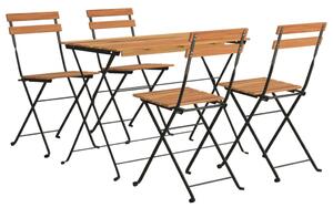5dílný skládací bistro set masivní akáciové dřevo a ocel