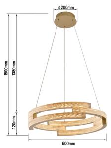LED Lustr na lanku TARJA LED/36W/230V 3000/4000/6000K pr. 60 cm zlatá