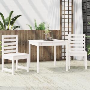 3dílný zahradní bistro set bílý masivní borové dřevo