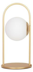 NOVA LUCE stolní lampa HOOK saténový zlatý kov a opálové bílé sklo LED 4.8W 230V 3000K IP20 9695225