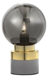 NOVA LUCE stolní lampa JULIET kouřové šedé sklo mosaz a šedá kovová základna E14 1x12W IP20 bez žárovky 9010264