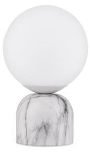 NOVA LUCE stolní lampa KENIO bílá mramor opálové sklo E14 1x12W 230V IP20 bez žárovky 9050164