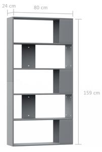 Knihovna/zástěna do pokoje - dřevotříska- šedá | 80x24x159 cm