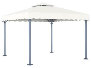 Altán se světelnými LED řetězy 300 x 300 cm krémový hliník