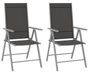 3dílný balkonový set hliník a textilen stříbrný