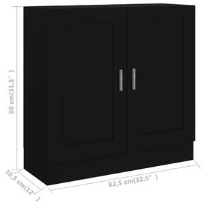 Knihovna Bowen - dřevotříska - černá | 82,5x30,5x80 cm