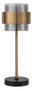 NOVA LUCE stolní lampa SIANNA kouřové sklo mosazný zlatý kov E27 1x12W 230V IP20 bez žárovky 9236400