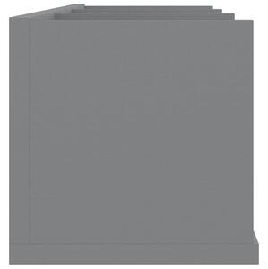 Nástěnná police na CD - dřevotříska - šedá | 75x18x18 cm