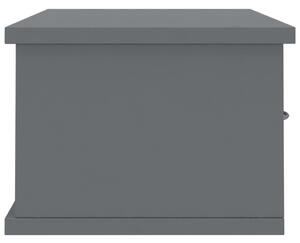 Nástěnná police se zásuvkami - dřevotříska - šedá | 60x26x18,5 cm