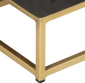 Komoda Warlley se zásuvkami - černá a zlatá | 45x30x105cm