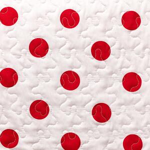 Přehoz na postel Červený puntík, 220 x 240 cm, 2 ks 50 x 70 cm