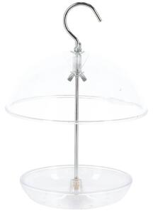 Závěsné krmítko pro ptáky Round, 21,5x15,5 cm, plast, transparentní