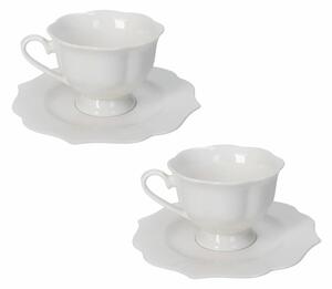Bílé šálky v sadě 2 ks z kostního porcelánu 170 ml Queen – Brandani