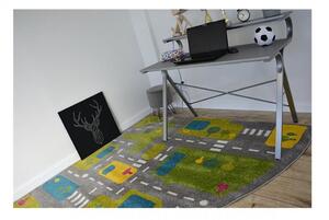 Dětský kusový koberec Uličky šedý atyp 200x200cm