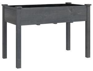 Truhlík na kolečkách s vložkou šedý 118x59x80 cm masivní jedle