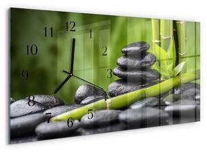 Skleněné hodiny horizontální Zenové kameny zsppc-60x30-00295362