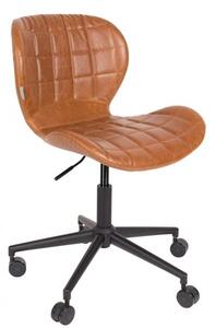 Zuiver Hnědá koženková kancelářská židle ZUIVER OMG 1300006