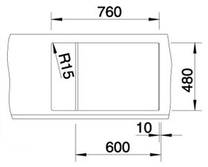 Granitový dřez Blanco METRA 6 S Compact šedá skála excentr