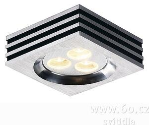 SLV 114772 Zebled Square 3, zápustné svítidlo, 3x1W PowerLED teple bílá, kartáč. hliník