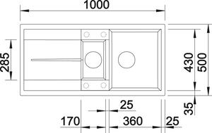 Granitový dřez Blanco METRA 6 S Compact tartufo excentr