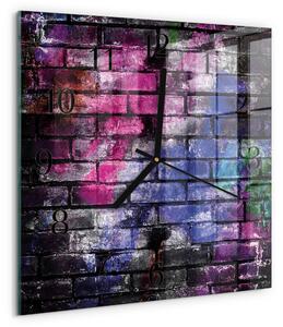 Skleněné hodiny na stěnu Cihlový zskc-30x30-00177747