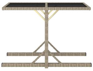 Zahradní stůl béžový 110 x 53 x 72 cm sklo a polyratan