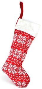Vánoční textilní bota pletená, 45 cm, červená