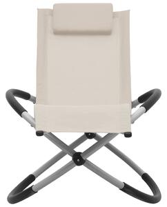 Dětské zahradní lehátko ocel krémové