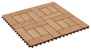 Terasové dlaždice z dřevoplastu - 11 ks - odstín teak | 30x30 cm