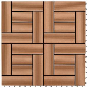 Hnědé terasové dlaždice WPC 11 ks, 30x30 cm, 1 m2
