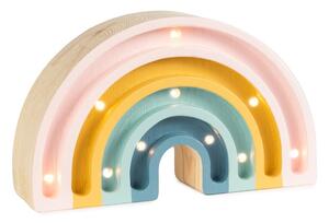 Pastelová stolní lampa z borovicového dřeva Little Lights Rainbow, šířka 20 cm