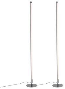 Sada 2 moderních stojacích lamp LED chrom - Line-up
