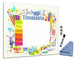Glasdekor Čtverec / 50x50 Skleněná magnetická tabule školní rozvrh hodin
