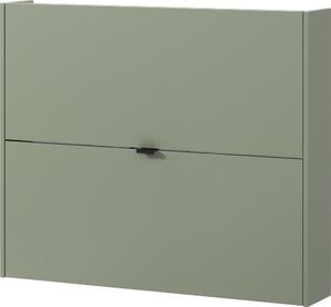 Šedozelený výklopný/závěsný botník v dekoru dubu 100x83x18 cm Ameca – Germania