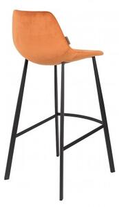 Dutchbone Barová židle FRANKY VELVET ORANGE 1500072