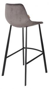 Dutchbone Barová židle FRANKY VELVET GREY 1500070
