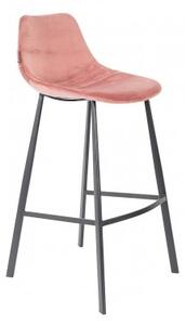 Dutchbone Barová židle FRANKY VELVET OLD PINK 1500069
