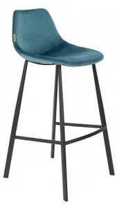 Dutchbone Barová židle FRANKY VELVET PETROL 1500071