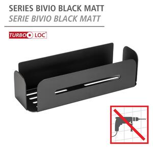 Matně černá samodržící kovová koupelnová polička Bivio – Wenko