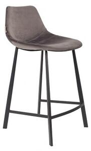 Dutchbone Barová židle FRANKY STOOL VELVET GREY 1500066