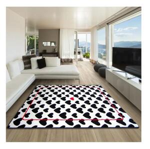 Kusový koberec Srdíčka bílý 140x190cm