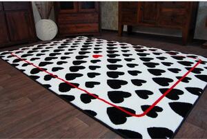 Kusový koberec Srdíčka bílý 140x190cm